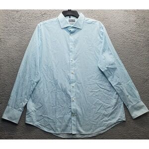 Thomas Dean Button-Up Shirt Men's 2XL Multi Geometric 100% Cotton Long Sleeve
